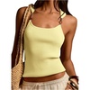 image:imageMakeMeChic Womens Summer Cute Tank Tops Beaded Square Neck Sleeveless Knit Beach Vacation TopsLight Yellow