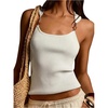 image:imageMakeMeChic Womens Summer Cute Tank Tops Beaded Square Neck Sleeveless Knit Beach Vacation TopsWhite