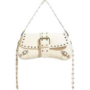 image:imageMakeMeChic Womens Shoulder Bags Y2K PU Leather Clutch Small Purse BagsBeige