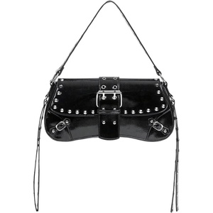 image:imageMakeMeChic Womens Shoulder Bags Y2K PU Leather Clutch Small Purse BagsBlack