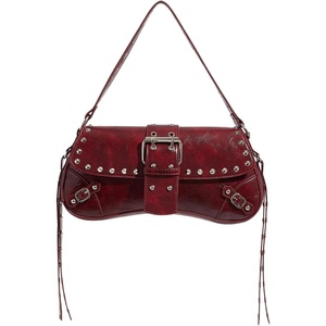 image:imageMakeMeChic Womens Shoulder Bags Y2K PU Leather Clutch Small Purse BagsBurgundy