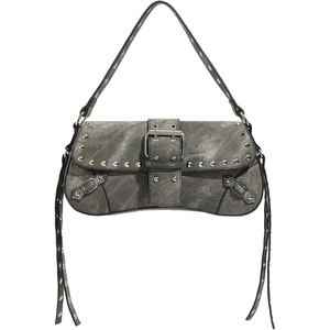 image:imageMakeMeChic Womens Shoulder Bags Y2K PU Leather Clutch Small Purse BagsGrey