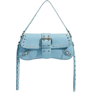 image:imageMakeMeChic Womens Shoulder Bags Y2K PU Leather Clutch Small Purse BagsLight Blue