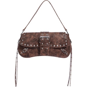 image:imageMakeMeChic Womens Shoulder Bags Y2K PU Leather Clutch Small Purse BagsLight Brown