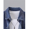 image:imageMakeMeChic Boys 2 Piece Denim Outfits Collared Short Sleeve Button Down Shirt and Wide Leg Jorts SetsLight Blue