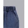 image:imageMakeMeChic Boys 2 Piece Denim Outfits Collared Short Sleeve Button Down Shirt and Wide Leg Jorts SetsLight Blue