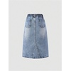 image:imageMakeMeChic Girls Jean Skirt Elastic High Waisted Y2k Summer Cute Denim Midi Skirts with PocketBronze