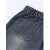 image:imageMakeMeChic Girls Jean Skirt Elastic High Waisted Y2k Summer Cute Denim Midi Skirts with PocketDark Blue