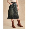 image:imageMakeMeChic Girls Jean Skirt Elastic High Waisted Y2k Summer Cute Denim Midi Skirts with PocketDark Blue a
