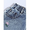 image:imageMakeMeChic Girls Jean Skirt Elastic High Waisted Y2k Summer Cute Denim Midi Skirts with PocketFlower Blue