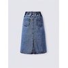 image:imageMakeMeChic Girls Jean Skirt Elastic High Waisted Y2k Summer Cute Denim Midi Skirts with PocketFlower Dark Blue