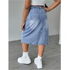 image:imageMakeMeChic Girls Jean Skirt Elastic High Waisted Y2k Summer Cute Denim Midi Skirts with PocketLight Blue