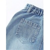 image:imageMakeMeChic Girls Jean Skirt Elastic High Waisted Y2k Summer Cute Denim Midi Skirts with PocketLight Bluea
