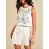 image:imageMakeMeChic Womens 2 Piece Set Boho Beach Vacation Outfits Floral Crop Tops Shorts SetWhite