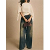 image:imageMakeMeChic Womens Asymmetrical Tops Going Out Chiffon Blouse Dressy Casual Sheer Mesh TopsApricot