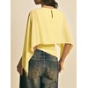 image:imageMakeMeChic Womens Asymmetrical Tops Going Out Chiffon Blouse Dressy Casual Sheer Mesh TopsYellow