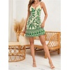 image:imageMakeMeChic Womens Boho Tropical Dress Summer Vacation Spaghetti Strap Sleeveless Floral Beach Short DressesGreen