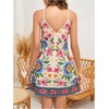 image:imageMakeMeChic Womens Boho Tropical Dress Summer Vacation Spaghetti Strap Sleeveless Floral Beach Short DressesMulticolor B