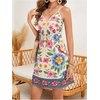 image:imageMakeMeChic Womens Boho Tropical Dress Summer Vacation Spaghetti Strap Sleeveless Floral Beach Short DressesMulticolor B