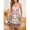 image:imageMakeMeChic Womens Boho Tropical Dress Summer Vacation Spaghetti Strap Sleeveless Floral Beach Short DressesMulticolor B