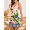 image:imageMakeMeChic Womens Boho Tropical Dress Summer Vacation Spaghetti Strap Sleeveless Floral Beach Short DressesMulticolor C