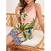 image:imageMakeMeChic Womens Boho Tropical Dress Summer Vacation Spaghetti Strap Sleeveless Floral Beach Short DressesMulticolor C