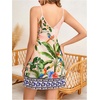 image:imageMakeMeChic Womens Boho Tropical Dress Summer Vacation Spaghetti Strap Sleeveless Floral Beach Short DressesMulticolor C