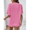 image:imageMakeMeChic Womens Maternity 2 Piece Outfits Summer Short Sleeve Rib Knit Tee Top and Short Lounge Sets ClothesCoral Pink