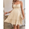 image:imageMakeMeChic Womens Maternity Mini Dress Summer A Line Ruffle Layered Shirred Pregnancy Slip SundressApricot