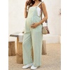 image:imageMakeMeChic Womens Maternity Overalls Summer Gingham Sleeveless Wide Leg Y2K Pregnancy JumpsuitsBlue and Yellow