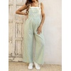 image:imageMakeMeChic Womens Maternity Overalls Summer Gingham Sleeveless Wide Leg Y2K Pregnancy JumpsuitsBlue and Yellow