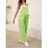 image:imageMakeMeChic Womens Maternity Overalls Summer Gingham Sleeveless Wide Leg Y2K Pregnancy JumpsuitsGreen N