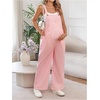 image:imageMakeMeChic Womens Maternity Overalls Summer Gingham Sleeveless Wide Leg Y2K Pregnancy JumpsuitsPink
