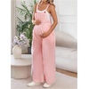 image:imageMakeMeChic Womens Maternity Overalls Summer Gingham Sleeveless Wide Leg Y2K Pregnancy JumpsuitsPink