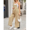 image:imageMakeMeChic Womens Maternity Overalls Summer Gingham Sleeveless Wide Leg Y2K Pregnancy JumpsuitsPurple and Yellow