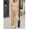 image:imageMakeMeChic Womens Maternity Overalls Summer Gingham Sleeveless Wide Leg Y2K Pregnancy JumpsuitsPurple and Yellow