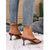 image:imageMakeMeChic Womens PU Leather Kitten Heels Toe Post Slip On Y2K Flip Flop Heeled SandalsChocolate Brown