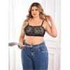 image:imageMakeMeChic Womens Plus Size Bra Floral Lace Sheer Spaghetti Strap Wireless BraletteBlack a