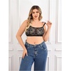 image:imageMakeMeChic Womens Plus Size Bra Floral Lace Sheer Spaghetti Strap Wireless BraletteBlack a