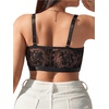image:imageMakeMeChic Womens Plus Size Bra Floral Lace Sheer Spaghetti Strap Wireless BraletteBlack a