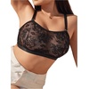 image:imageMakeMeChic Womens Plus Size Bra Floral Lace Sheer Spaghetti Strap Wireless BraletteBlack a