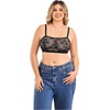 image:imageMakeMeChic Womens Plus Size Bra Floral Lace Sheer Spaghetti Strap Wireless BraletteBlack a