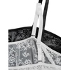 image:imageMakeMeChic Womens Plus Size Bra Floral Lace Sheer Spaghetti Strap Wireless BraletteBlack and White2pc