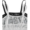 image:imageMakeMeChic Womens Plus Size Bra Floral Lace Sheer Spaghetti Strap Wireless BraletteBlack and White2pc