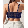 image:imageMakeMeChic Womens Plus Size Bra Floral Lace Sheer Spaghetti Strap Wireless BraletteBlue