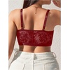 image:imageMakeMeChic Womens Plus Size Bra Floral Lace Sheer Spaghetti Strap Wireless BraletteBurgundy