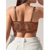 image:imageMakeMeChic Womens Plus Size Bra Floral Lace Sheer Spaghetti Strap Wireless BraletteCoffee Brown