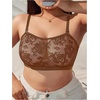 image:imageMakeMeChic Womens Plus Size Bra Floral Lace Sheer Spaghetti Strap Wireless BraletteCoffee Brown
