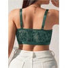 image:imageMakeMeChic Womens Plus Size Bra Floral Lace Sheer Spaghetti Strap Wireless BraletteDark Green