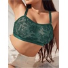 image:imageMakeMeChic Womens Plus Size Bra Floral Lace Sheer Spaghetti Strap Wireless BraletteDark Green